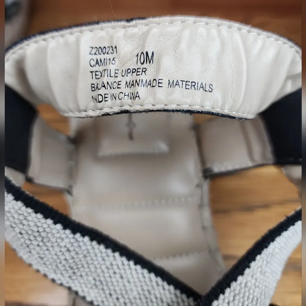 Me Too Cami Wedge Heels Sandals Linen and Black 10